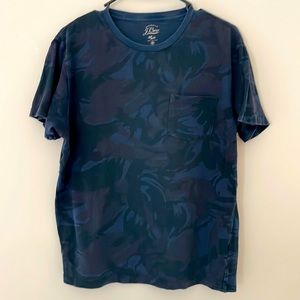J. Crew printed blue knit good premium tee gently worn
